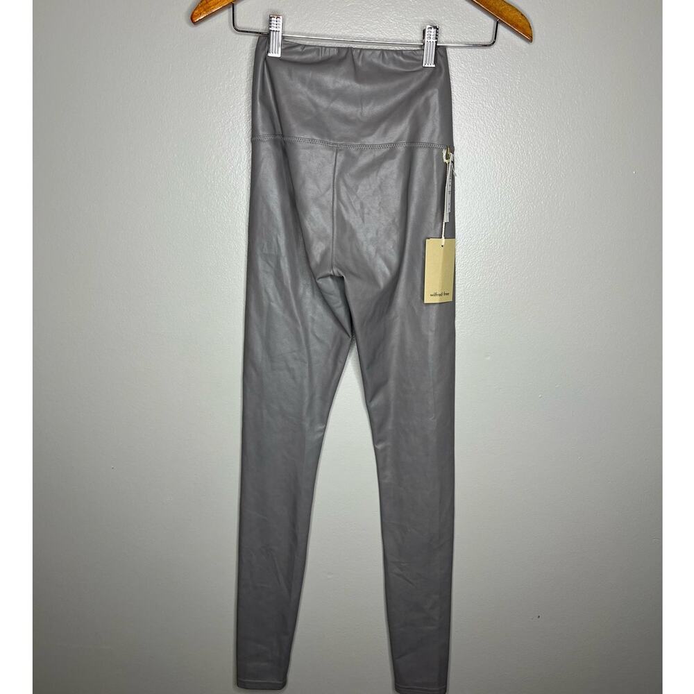 NWT Wilfred Free Daria Vegan Leather Leggings XS Pewter Gray High-Rise Sculpting